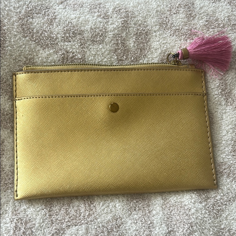 Jcrew gold clutch
